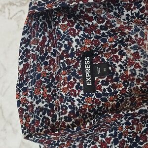 Express Men's Floral Button Down Shirt, XS